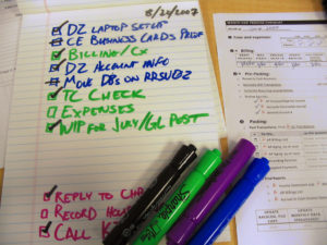 Image of a task list with some things checked off.